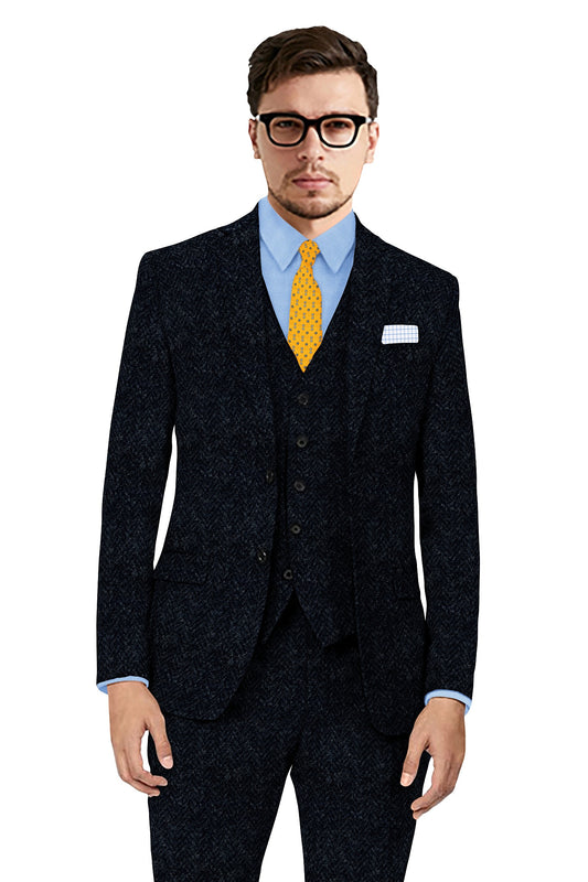 HT05 Charcoal Herringbone Harris Tweed Suit