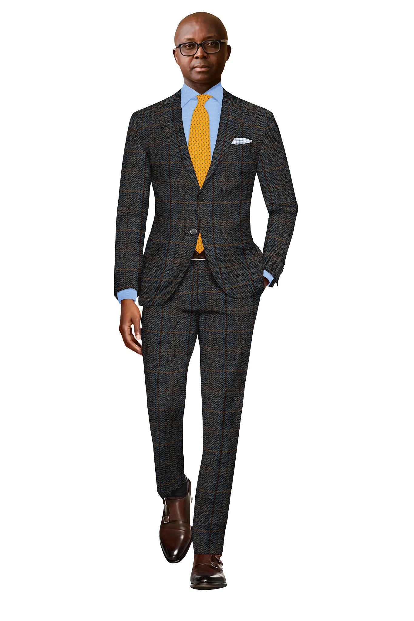 HT06 Rustic Brown Herringbone Harris Tweed Suit