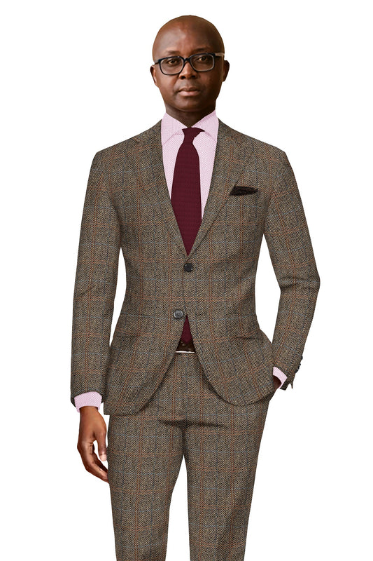 HT09 Beige Herringbone Harris Tweed Suit