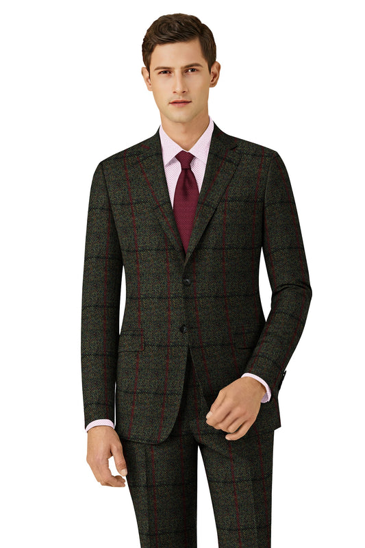 HT013 Green Plaid Harris Tweed Suit