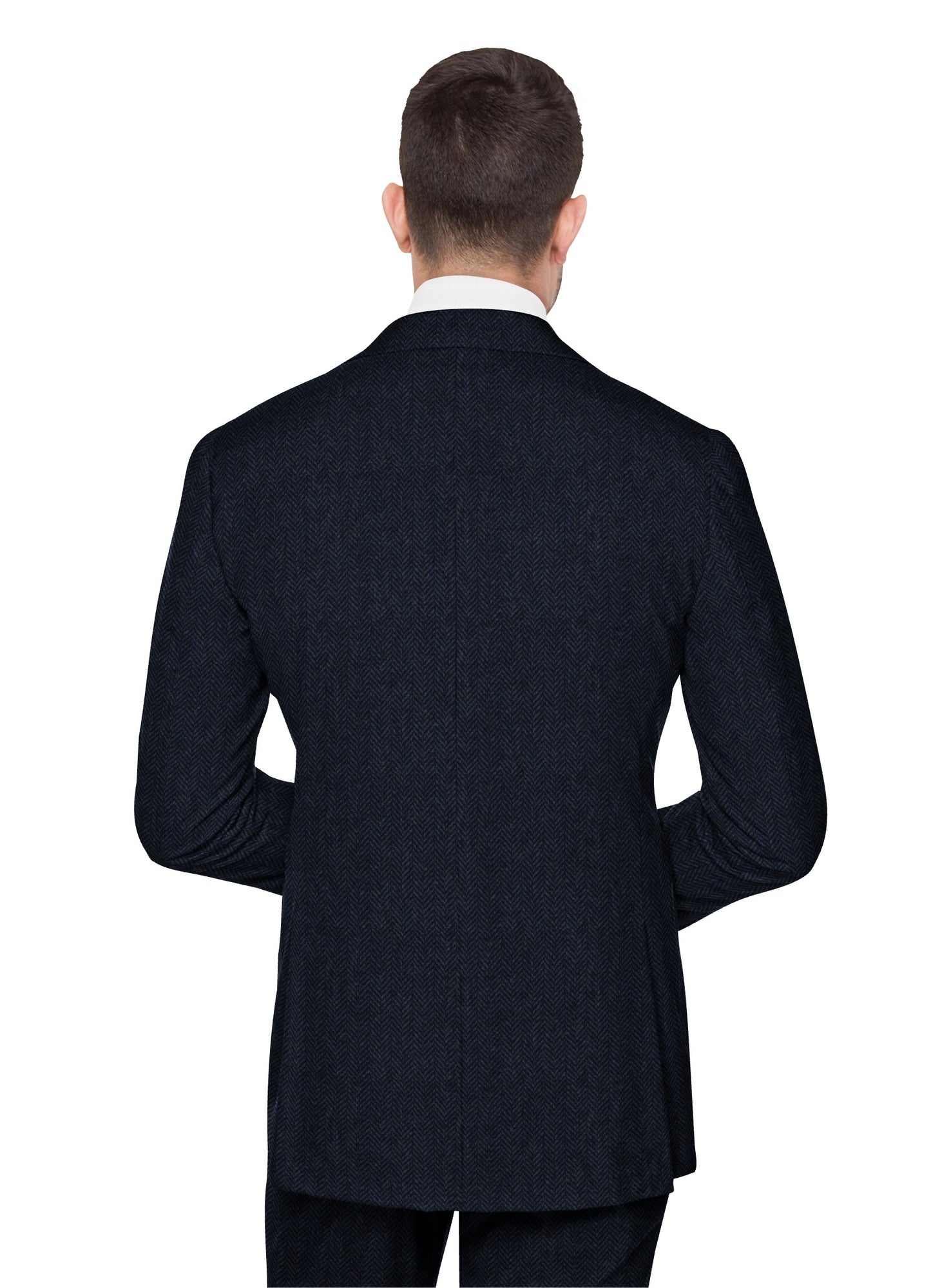 Dusty Navy Herringbone Tweed Suit